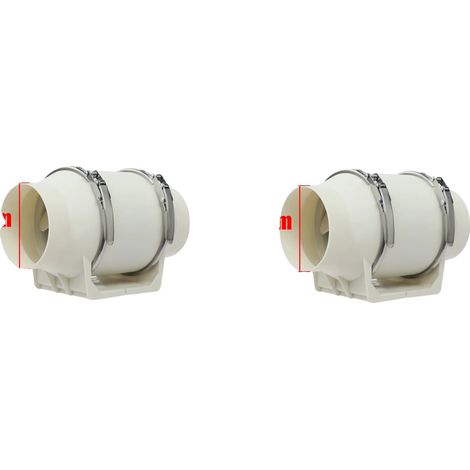 Ventilateur de conduit en ligne, débit d'air élevé, fonctionnement silencieux, 2pcs 100mm Blanc, 220 V-b, UE-b (1/2)