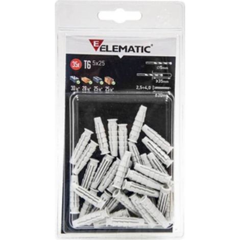 10 x ELEMATIC BLISTER TASSELLO T6/VA  6X30 MM VITE 15+15 PZ
