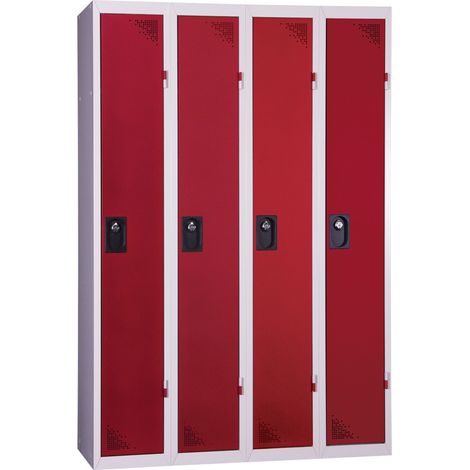 PROVOST - Vestiaire industriel monobloc 4 colonnes Provost - Rouge (1/5)
