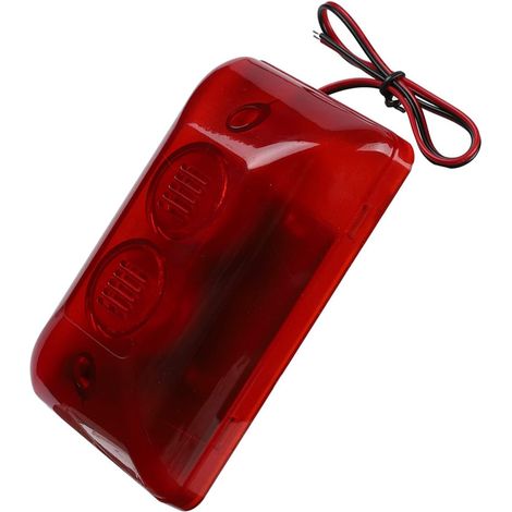 Alarme Filaire sirène, Sirène stroboscopique Filaire, système d'alarme de 12V 15W, lumière Rouge Clignotante d'alarme sonore stroboscopique 120dB pour la sécurité (1/5)