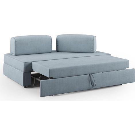 Liberty Divano senza pouf estraibile e schienali movibili in tessuto morbido impermeabile T02 180 cm carta da zucchero