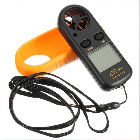 Anémomètre et instrument météorologique portable à écran LCD – mesure la vitesse du vent et la température. (1/5)