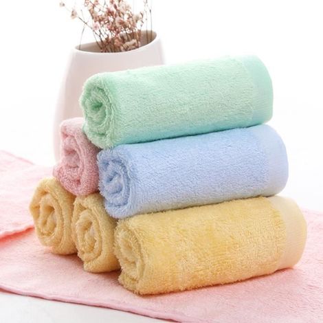 Lot de 3 Serviettes de toilette pour bébé Enfant Serviette de salive de bain Fibre de bambou 2550cm Couleurs aléatoires