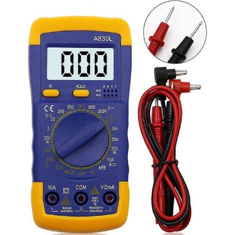 Multimetro tester digitale LCD professionale misuratore volt ampere ohm A830L