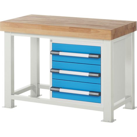 eurokraft pro, Établi pour charges lourdes, 3 tiroirs, l x p (1/2)