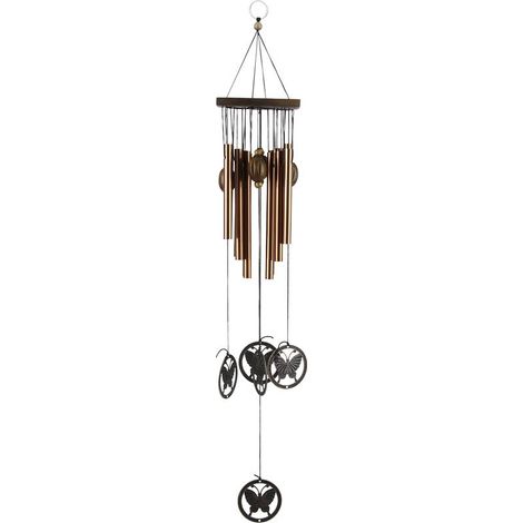 Carillon à Vent en Alliage de Cuivre pour Jardin - Décoration Murale Extérieure avec Motif Papillon (1/5)