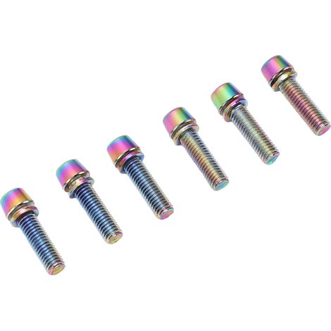 Vis en acier M5x23mm pour porte-bidons. Vis colorées pour porte-bidons, à fixer aux extrémités du guidon. (1/5)