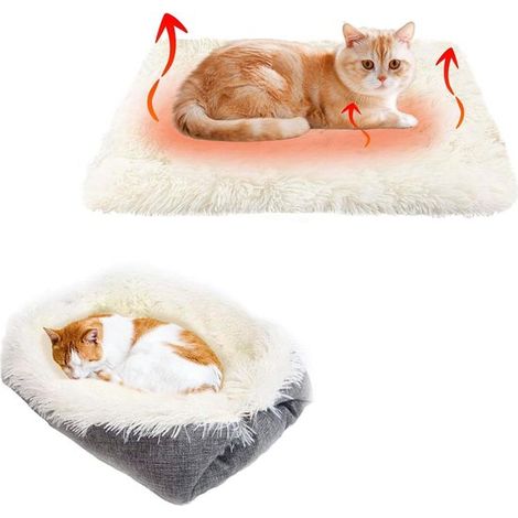 Letto per gatti soffice 2 in 1, morbido cuscino in peluche, posto letto lavabile, divano per gatti, cuccia per animali domestici, coperta per gatti e cani di piccola taglia (w (1/5)