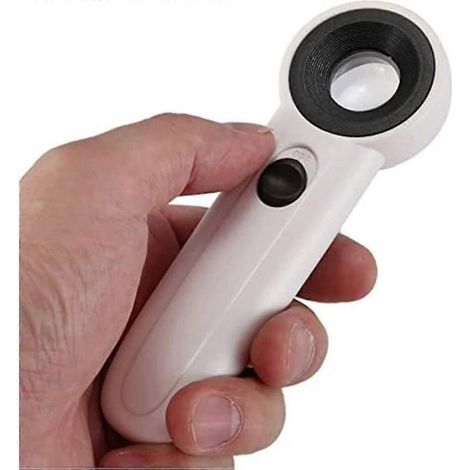 Loupe optique 40x en verre, loupe de poche pour l'analyse de l'iris, grande loupe de poche avec 2 LED (1/5)