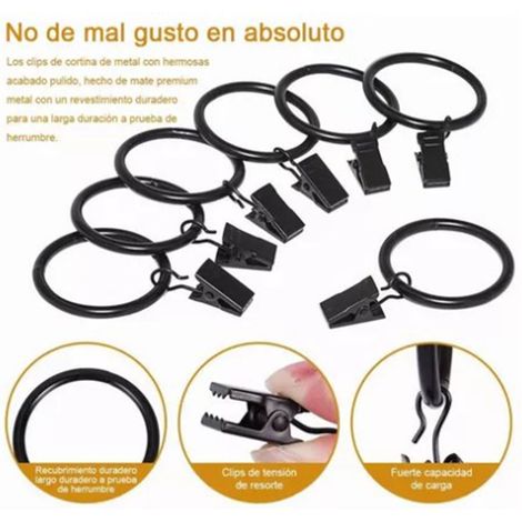 Schwarze Gardinenclips und -haken, 38 mm, 40 Stück. (1/5)