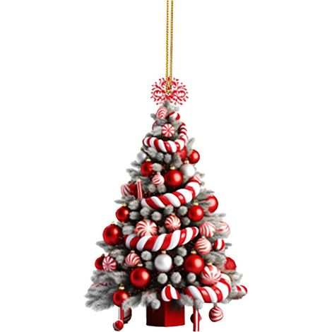Pendentif Acrylique - Décoration Arbre De Noël - Pour Voiture Bureau Maison - Forme Plate - Lot De 1 (1/5)