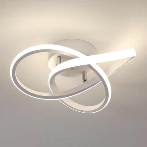 COMELY Plafonnier LED Moderne, Lampe de Plafond 30W 3375LM en Forme de Fleur Créative, Plafonnier Luminaire pour Chambre à Coucher, Couloir, Cuisine, Salle de Bain, Blanc, Lumière Naturelle 4500K [Cla (1/5)