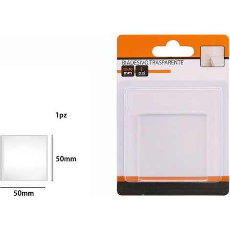 TRADE SHOP - Gommino Biadesivo Trasparente Quadrato Protezione Casa Pavimenti 50 X 50mm 66105 -