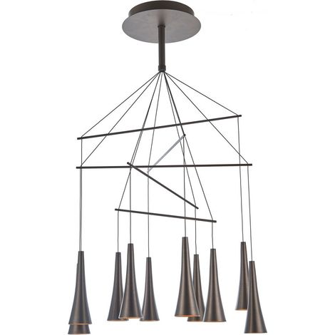 Lampadario Italux Luca LED 10 luci bronzo 73cm 3000K