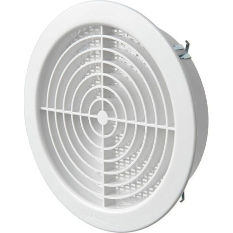 Grille ronde a encastr. avec moustiquaire d.160 blanc-pass air 135cm2, Grille aération VMC-DOU