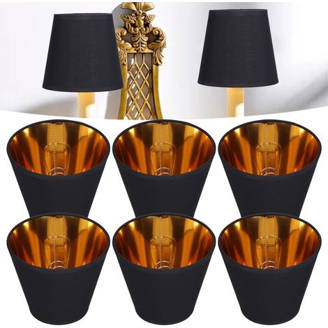 Lot de 6 abat-jour E14 en tissu à clipser, pour lampe bougie, lampe de table, lustre en cristal, style moderne et minimaliste. Vendus par lot de 6. (1/5)