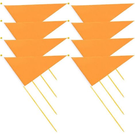 Lot de 8 drapeaux de signalisation pour chantier, drapeaux triangulaires de construction (1/5)