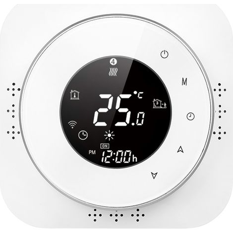 Intelligenter WLAN-Thermostat 95–240 V, programmierbar (5+1+1), Sprachsteuerung per App, LCD-Bildschirm, kompatibel mit Echo, Google Home und Tmall. (1/5)