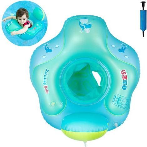 Bouée Bébé Siège De Piscine - PVC écologique - Bleu - S - Volets élargis-Ywey