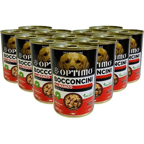 OPTIMO SET 12 BOCCONCINI PER CANE AL GUSTO MANZO DA 400 GR (1/4)
