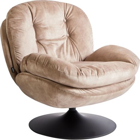 Swivel Armchair NOLVIK Velvet Sand Beige