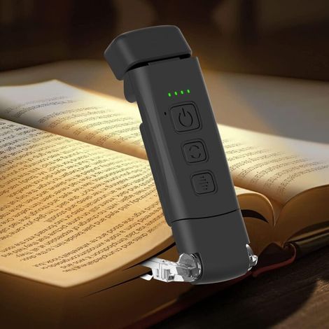 Lampe de lecture, 3 modes de couleur et niveaux de luminosité réglables, rechargeable par USB, autonomie de 80 heures (noir) (1/5)