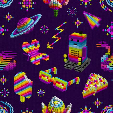 Outdoor dekostoffe oxford - Motiv Regenbogen-Pixel (1/5)