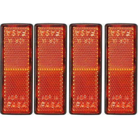 4X Catadioptre Orange Rectangulaire Adhesif Catadioptre pour Vehicule Réflecteur Remorque Signalisation (1/4)
