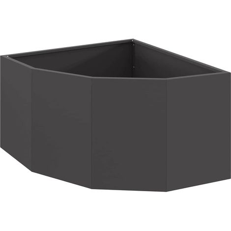 Macetero de Esquina Negro 60 x 60 x 35 cm Acero vidaXL