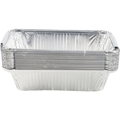 Plaque de Barbecue rectangulaire en aluminium de 670ml, boîtes de cuisson, gril à rôtir, plateau en fer blanc pour la cuisine, fournitures d'extérieur, 20 pièces (1/5)