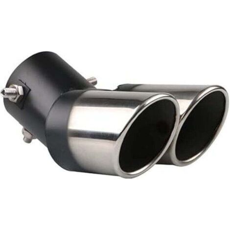 Extrémités de Tuyau d'échappement Universel Embouts Silencieux D'éChappement Acier Inoxydable Voiture Silencieux Queue Double Sortie Plier Argent