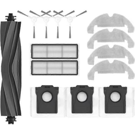 Un ensemble d'accessoires de balayage de 14 pièces compatible avec le D10 Plus Gen 2 / RLD32GD, comprenant une brosse principale, des brosses latérales, une serpillière, un filtre et un sac à poussièr (1/5)