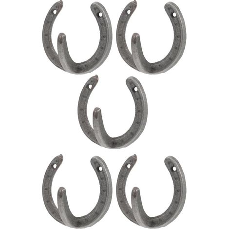 Lot de 5 crochets muraux rétro en fer forgé en forme de fer