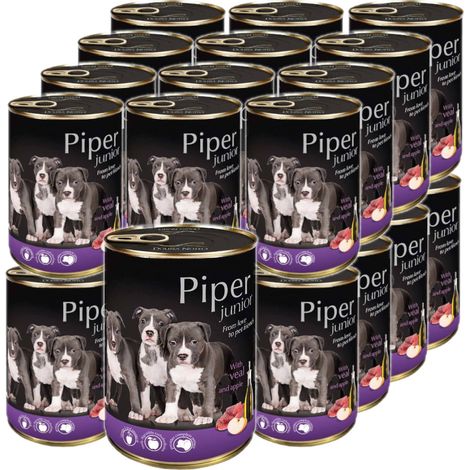 DOLINA NOTECI PIPER junior Vitello con mela 24x400g cibo umido per cani