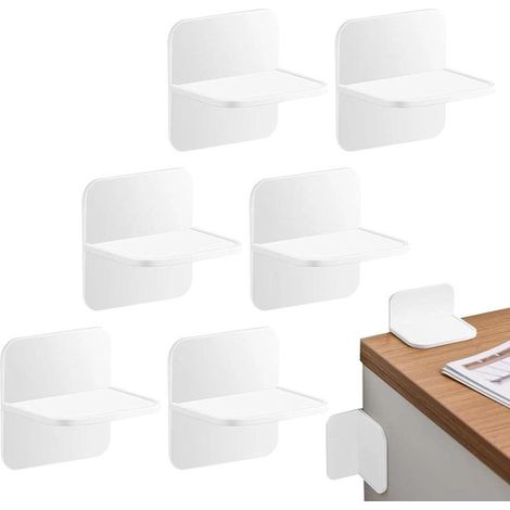Ancoraggi per mobili - Fissaggi per armadietti - Sicurezza domestica - Autoadesivi - 6 pezzi - Bianco (1/5)