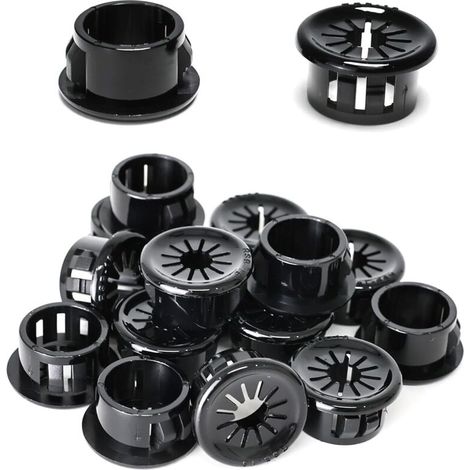 [NEVER USED] 50 cable clips, 16 mm diameter, round nylon cable clips for office cables, black