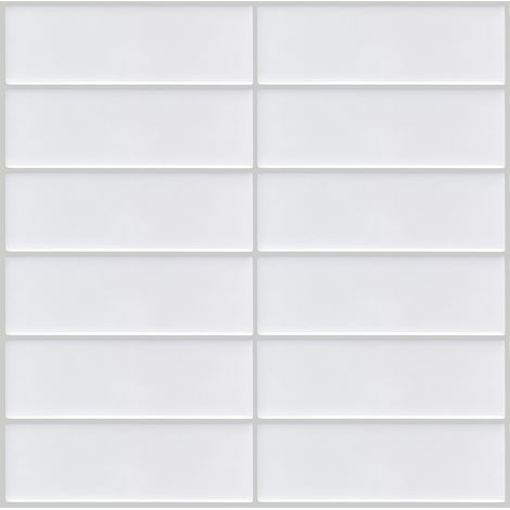 Autocollant Carrelage Carreaux Adhesif Mural Rectangulaires Credence Adhesive pour Cuisine Salle de Bain,Blanc (30.5x 30.5cm)