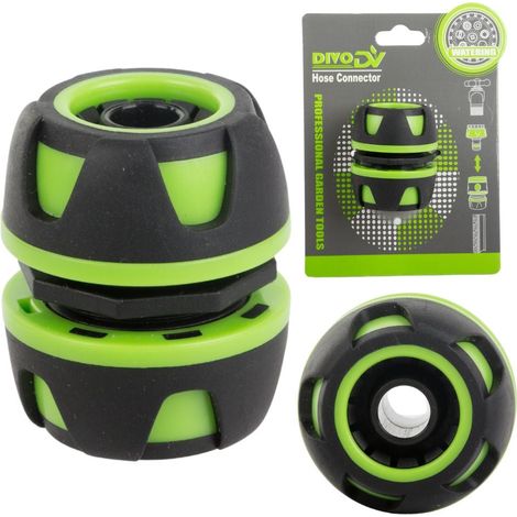 Raccordo di riparazione per tubo da giardino da 1/2", in ABS/gomma, verde (1/5)