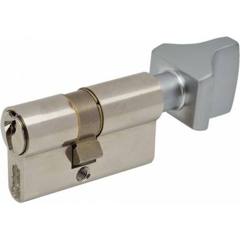 Cylindre de Serrure Mécanique pour Porte - à Bouton 30x40mm - Mécanisme 5 Goupilles Sécurisé - 3 Clés - Installation Facile - Finition Nickelée (1/5)