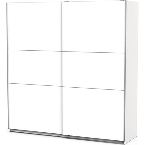 armadio 2 ante scorrevoli "ghost" bianco 194x59x203 cm