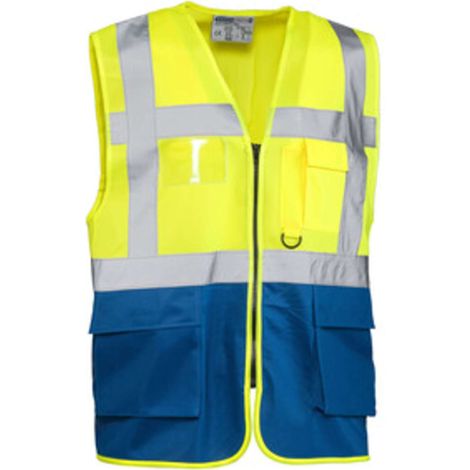 GILET ALTA VISIBILIT GIALLO/BLU LASER TG. L