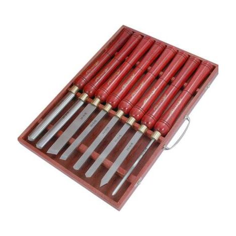 8PC CHISEL SET HSS WOOD LATHE CARVING WOOD TURNING GAUGE PARTING TOOLS CT0056