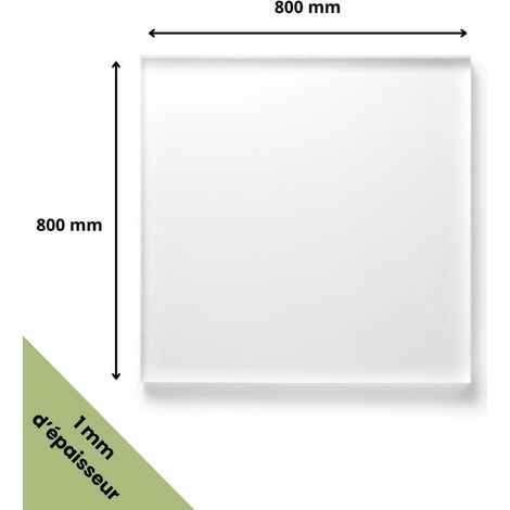 Plaque verre acrylique transparent 1 mm - 80 x 80 cm (800 x 800 mm) - Verre synthétique - Plaque PET/APET - Plexiglass
