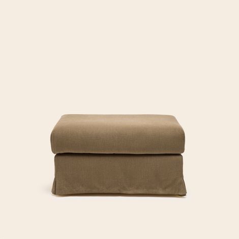 Pouf en Revêtement en tissu naturel CLARIBEL