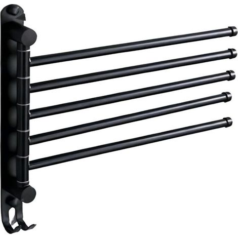 Toallero de baño, soporte giratorio para toallas, brazo giratorio para baño, barra para toallas de pared, colgador de 5 posiciones