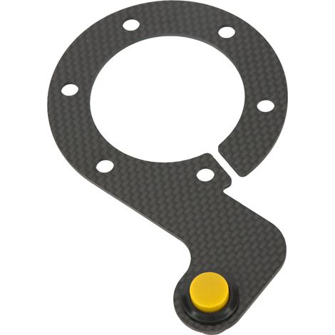 Volant MOMO Jaune Bouton Klaxon 6 Trous Fibre Carbone Toucher Doux Sensible Pièce de Rechange (1/5)