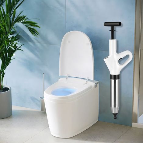 4 in 1 Déboucheur de Toilette à Air Comprimé, Déboucheur à Pompe Haute, Kit de débouchage haute pression avec 4 têtes remplaçables (1/5)