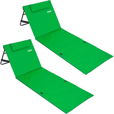 Deuba 2x Esterillas de Playa Plegable150x56cm Respaldo Acolchonado y Ajustable Correa de Transporte Bolsillo