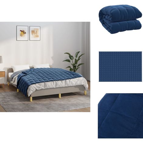 Couverture lestée Bleu 140x200 cm 10 kg Tissu - Couverture Lestée - Couverture Poids - Sommeil Profond - Relaxation - Stress (1/5)