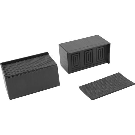 Socle de meuble en L rectangulaire en caoutchouc empilable pour canapé, table, chaise ou lit (1/5)